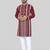 maroon embroidered silk kurta pyjama set with silver sequin work