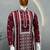 maroon embroidered silk kurta pyjama set with silver sequin work