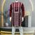 maroon embroidered silk kurta pyjama set with silver sequin work