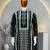 black embroidered silk kurta pyjama set with silver sequin work