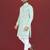 mint green embroidered silk kurta pyjama set with silver sequin work