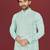 mint green embroidered silk kurta pyjama set with silver sequin work