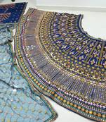 Wedding Wear Navy Blue Chinon Lehenga with Sequin & Thread Work