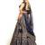 Navy Blue Malai Satin Silk Lehenga Choli with Zari & Dori Embroidery Work and Net Dupatta
