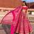 PINK Malai Satin Silk Lehenga Choli with Zari & Dori Embroidery Work and Net Dupatta