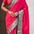 Red contrast woven zari floral border & pallu work  silk blend  