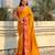 Mustard contrast woven zari floral border & pallu work  silk blend  