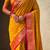 Mustard contrast woven zari floral border & pallu work  silk blend  