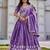 Purple Color Embroidery Sequence Work  Silk Lahenga Choli Set