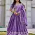 Purple Color Embroidery Sequence Work  Silk Lahenga Choli Set