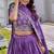 Purple Color Embroidery Sequence Work  Silk Lahenga Choli Set