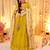 Mustard color sophisticated soft silk gown with stylish dupatta