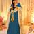 Blue color sophisticated soft silk gown with stylish dupatta
