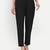 black cotton high waist trousers for women with side pocket