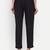 black cotton high waist trousers for women with side pocket
