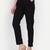 black cotton high waist trousers for women with side pocket