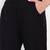 black cotton high waist trousers for women with side pocket