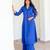 Blue color beautiful solid designer blended cotton top bottom set