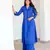 Blue color beautiful solid designer blended cotton top bottom set