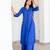Blue color beautiful solid designer blended cotton top bottom set