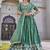 Teal Color Embroidery Sequence Work  Silk Lahenga Choli Set