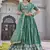 Teal Color Embroidery Sequence Work  Silk Lahenga Choli Set