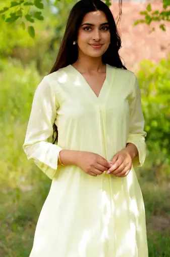 Off white color beautiful solid designer blended cotton top bottom set