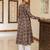 Brown color cotton fabric designer printed stylish long kurti
