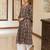 Brown color cotton fabric designer printed stylish long kurti
