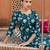 Teal color cotton fabric designer printed stylish long kurti