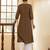 Brown color cotton fabric designer printed stylish long kurti