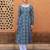 Blue color cotton fabric designer printed stylish long kurti