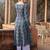 Blue color cotton fabric designer printed stylish long kurti