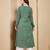 Green color cotton fabric designer printed stylish long kurti