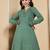 Green color cotton fabric designer printed stylish long kurti