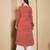Red color cotton fabric designer printed stylish long kurti