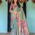 Pastel floral handloom cotton saree with pallu tassels & blouse piece