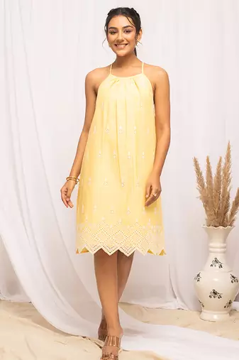 Yellow color smart and ethnic kurti for trendy stylish looks