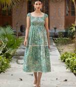 Green color smart and ethnic kurti for trendy stylish looks
