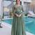Green color beautiful ceremonial gown for ethnic stylish looks