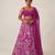 Magenta Pink Printed Crepe Lehenga Set