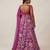 Magenta Pink Printed Crepe Lehenga Set