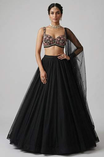 Black Georgette Lehenga Set