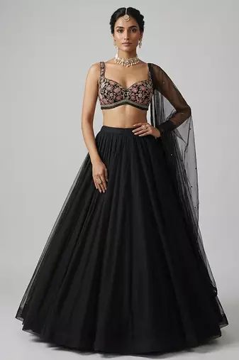 Black Georgette Lehenga Set