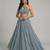 Dusty Blue Sequin Embellished Shimmer Lehenga Set
