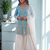 Sky Blue Silk Heavy Heavy Embroidery Sequence Work K