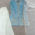 Sky Blue Silk Heavy Heavy Embroidery Sequence Work K