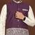 white silk kurta pyjama set with wine embroidered nehru jacket