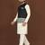 white silk kurta pyjama set with black embroidered nehru jacket
