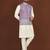 white silk kurta pyjama set with purple embroidered nehru jacket